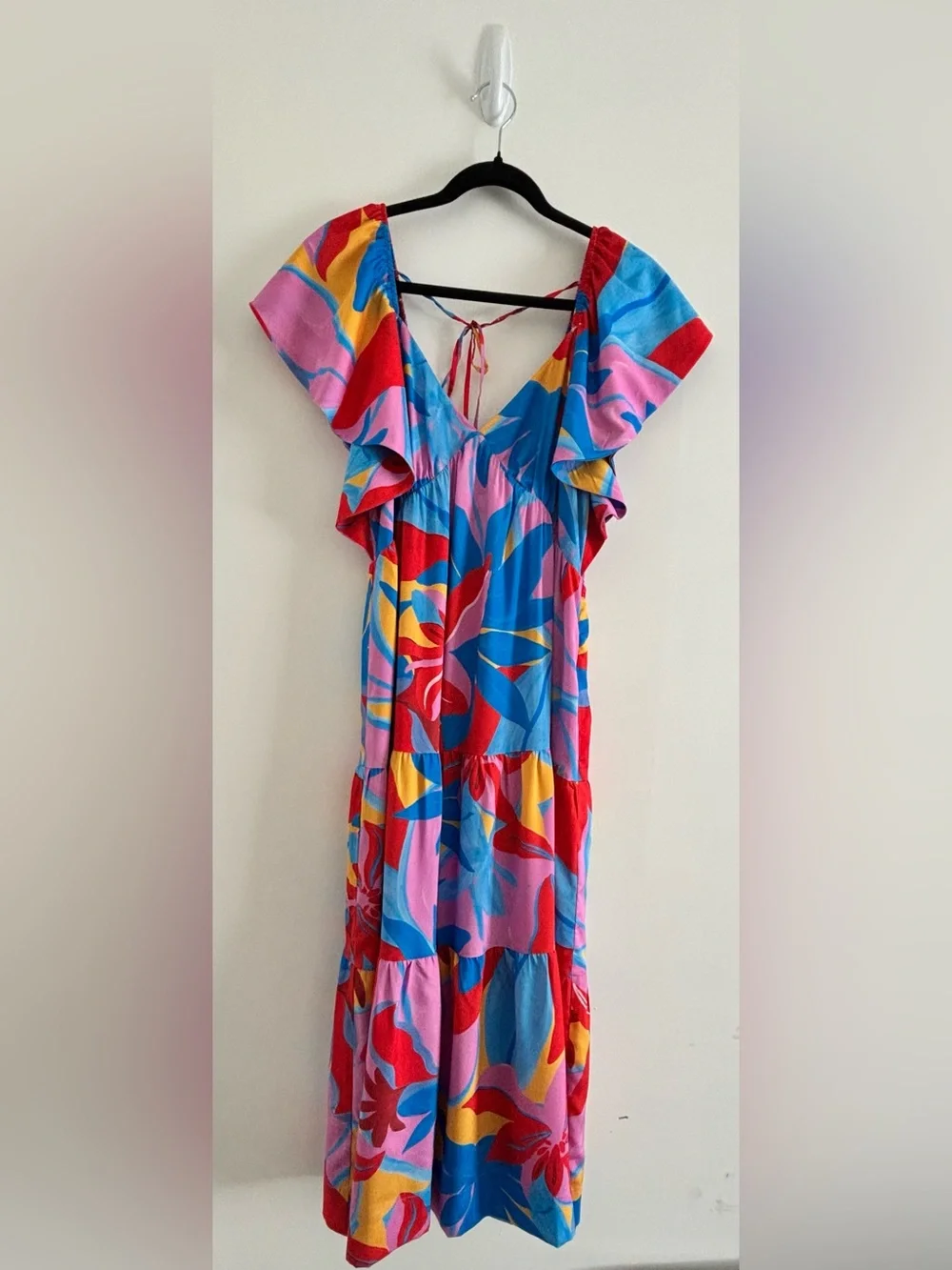 Adelyn Rae Vibrant Multicolor Floral Ruffle Dress - Picture 1 of 6
